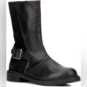 Black leather Ankle Boots